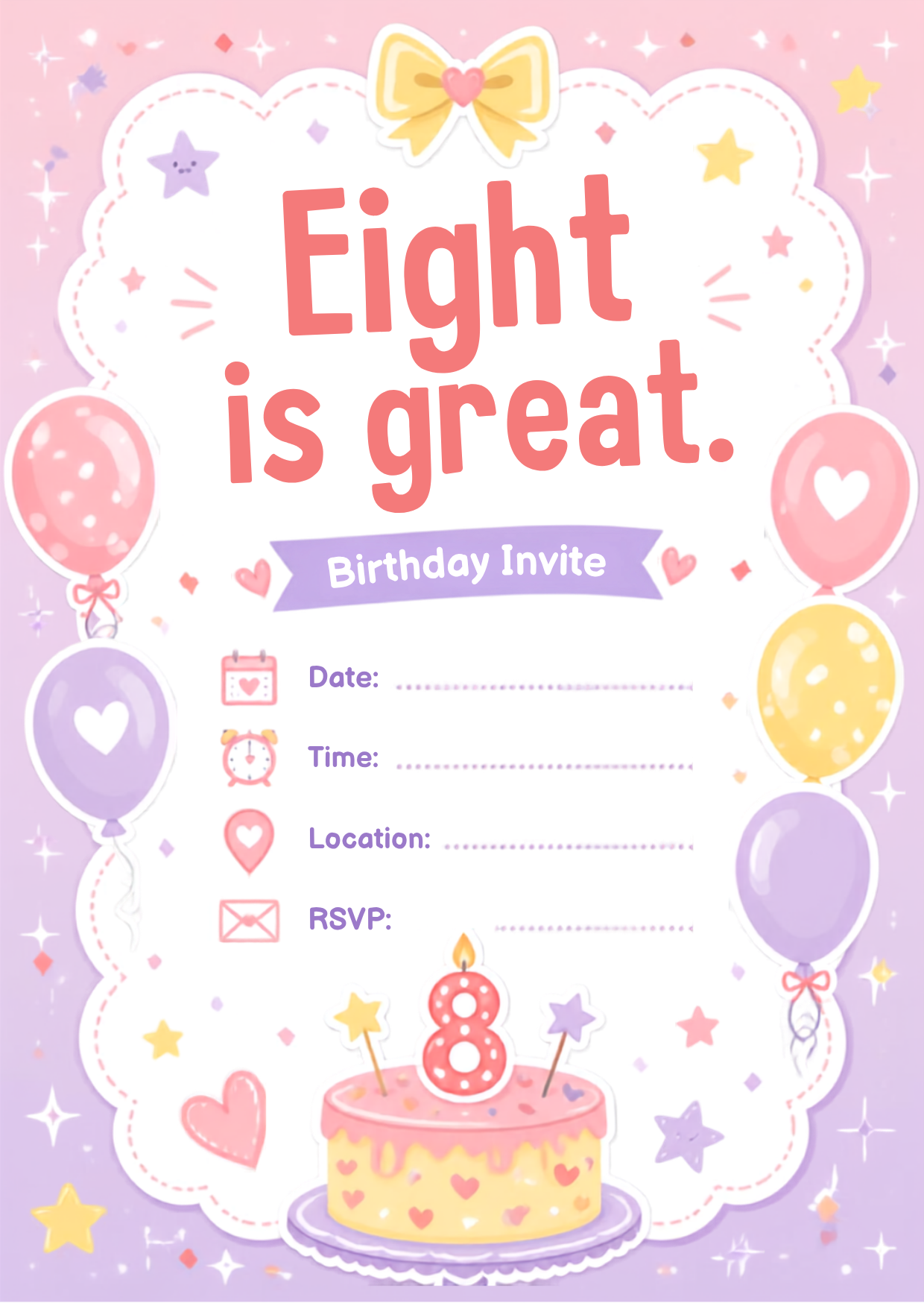 Custom Birthday Party Invitation - Printable Digital
