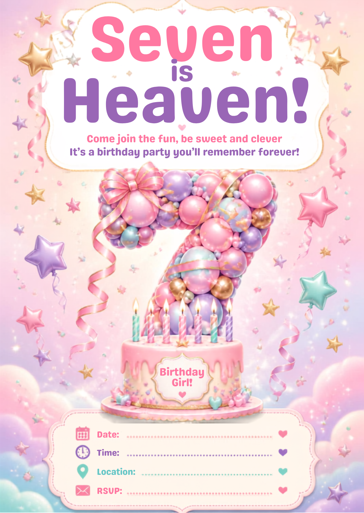 Custom Party Invitation - Personalized Birthday Card