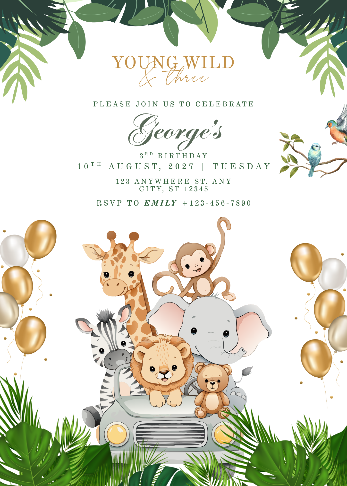 Custom Birthday Invitation Card - Digital Download
